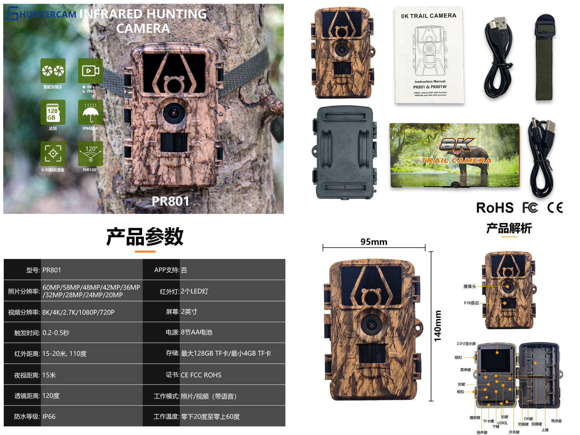 PR801W Ultra Clear 8K Video 60 - đánh giá và giá Outdoor Hunting Videos